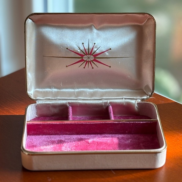 VTG Farrington | Starburst | Pink/Gold Jewelry Case | Mid-Century - Picture 1 of 9